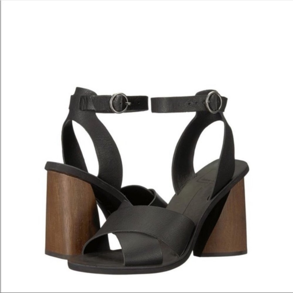 Never Worn Dolce Vita Black Wooden Heel Strappy Heel Sandal